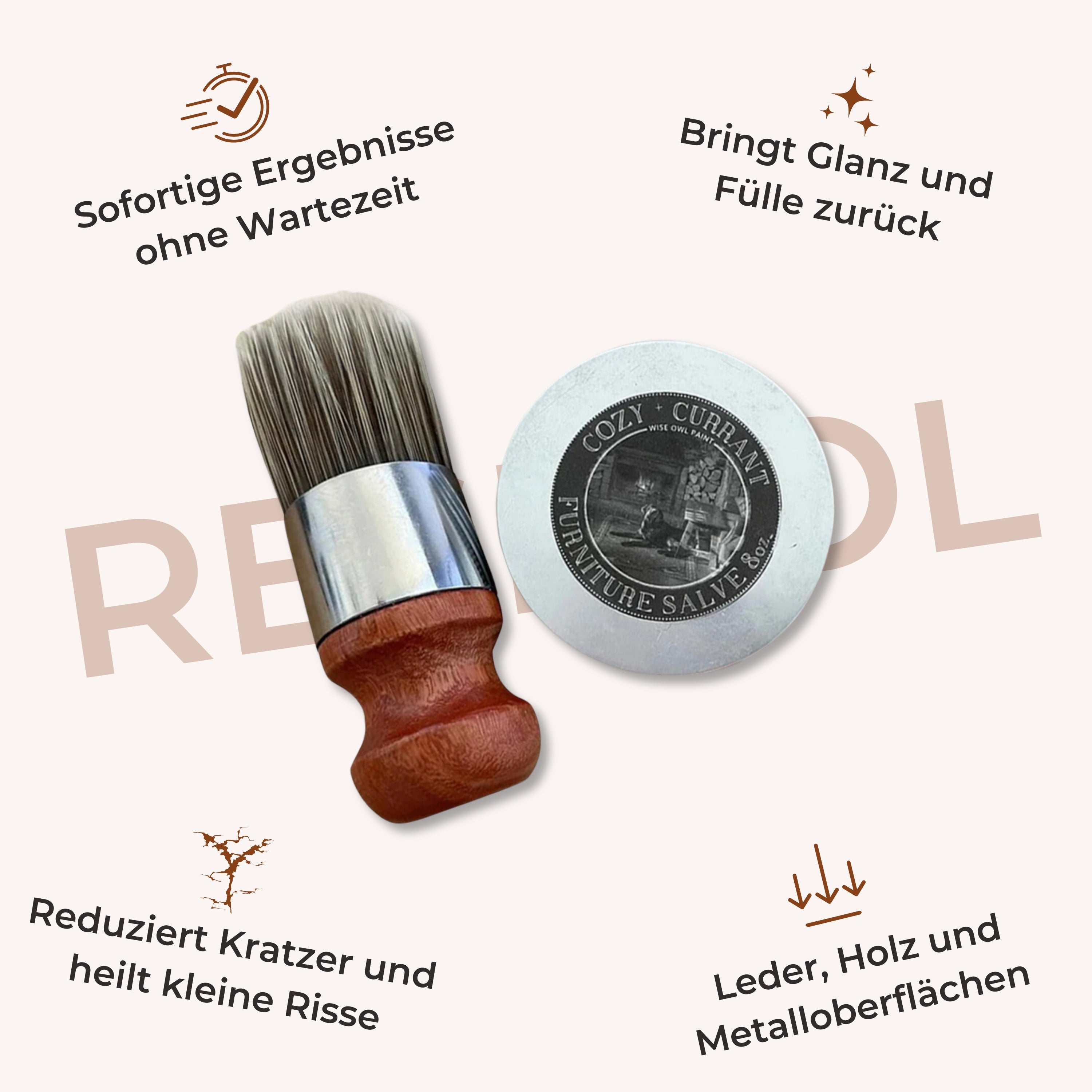 RESINOL™ | Leder- und Möbel-Reparaturbalsam + Bürste